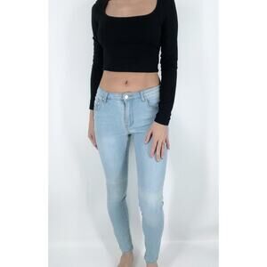 Women's Light Wash Medium Rise Skinny Denim Jeans Size Medium